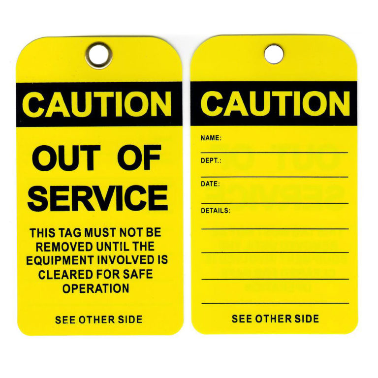 Yellow Black Out Of Service Tags Next Day Safety