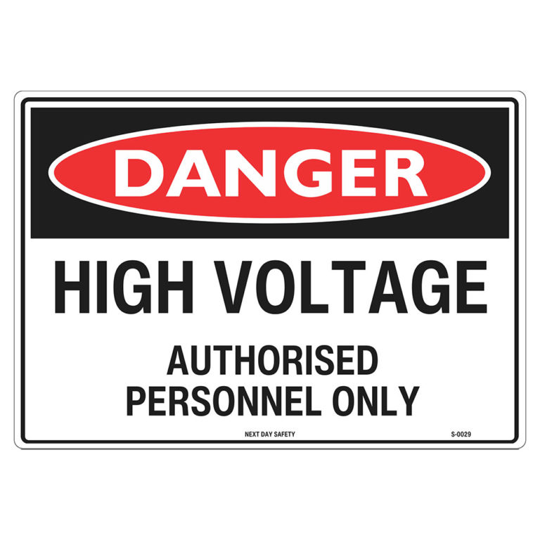 Danger High Voltage Authorised Personnel Only Sign Next Day Safety