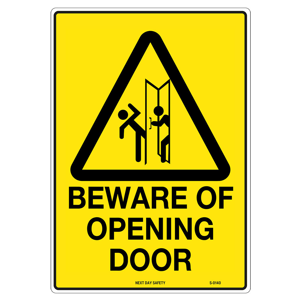 Warning Beware Of Opening Door Sign - Next Day Safety