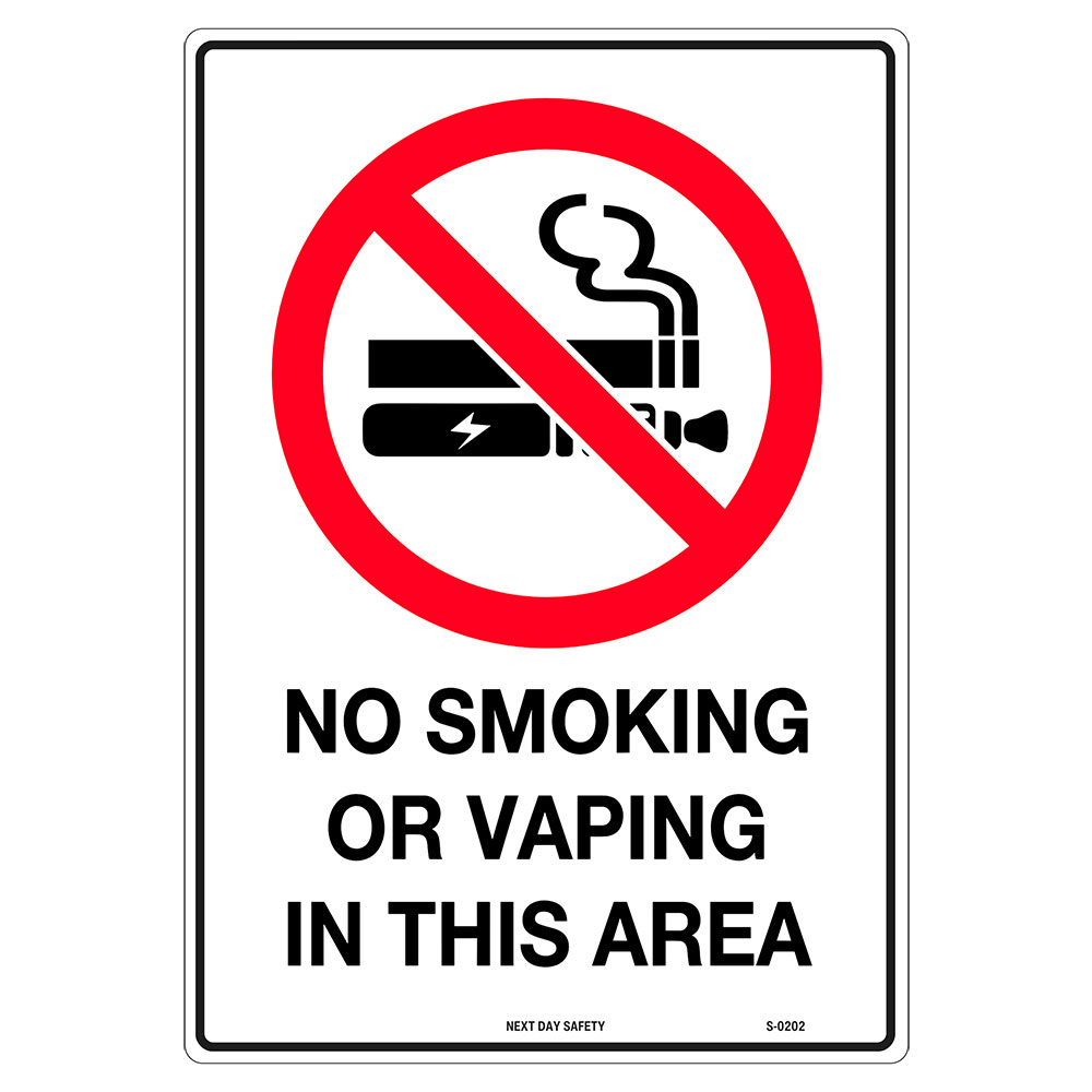 No Smoking Or Vaping In This Area Prohibition Sign - Next Day Safety