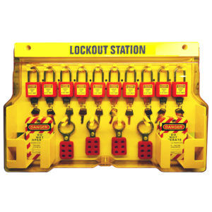 Filled Lockout Tagout Station - 10 Padlocks - Next Day Safety