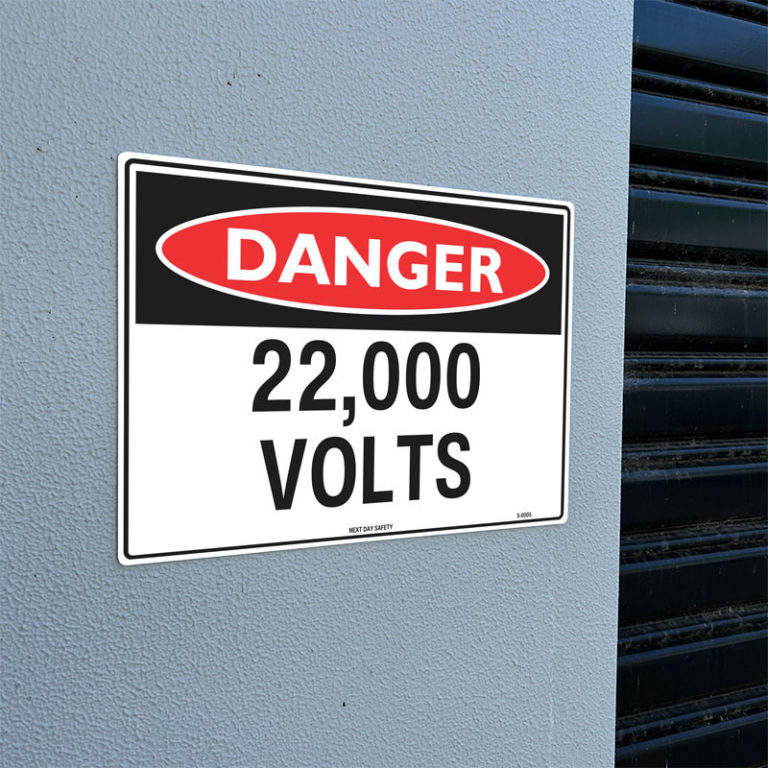 Danger 22,000 Volts Sign - Next Day Safety