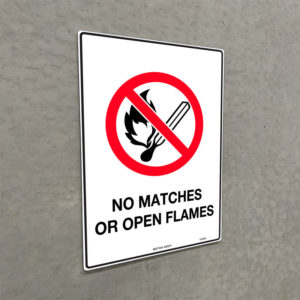 No Matches Or Open Flames Prohibition Sign Next Day Safety